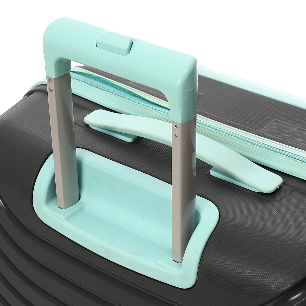 CROSSLAND Unbreakable Polyproplin Handle Trolley Luggage Grey - Turquoise