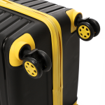 CROSSLAND 22 Inch Black Yellow Cabin Luggage