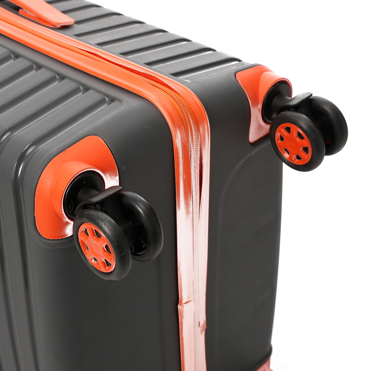 CROSSLAND Unbreakable Polyproline Trolley Luggage Wheels  Grey - Orange
