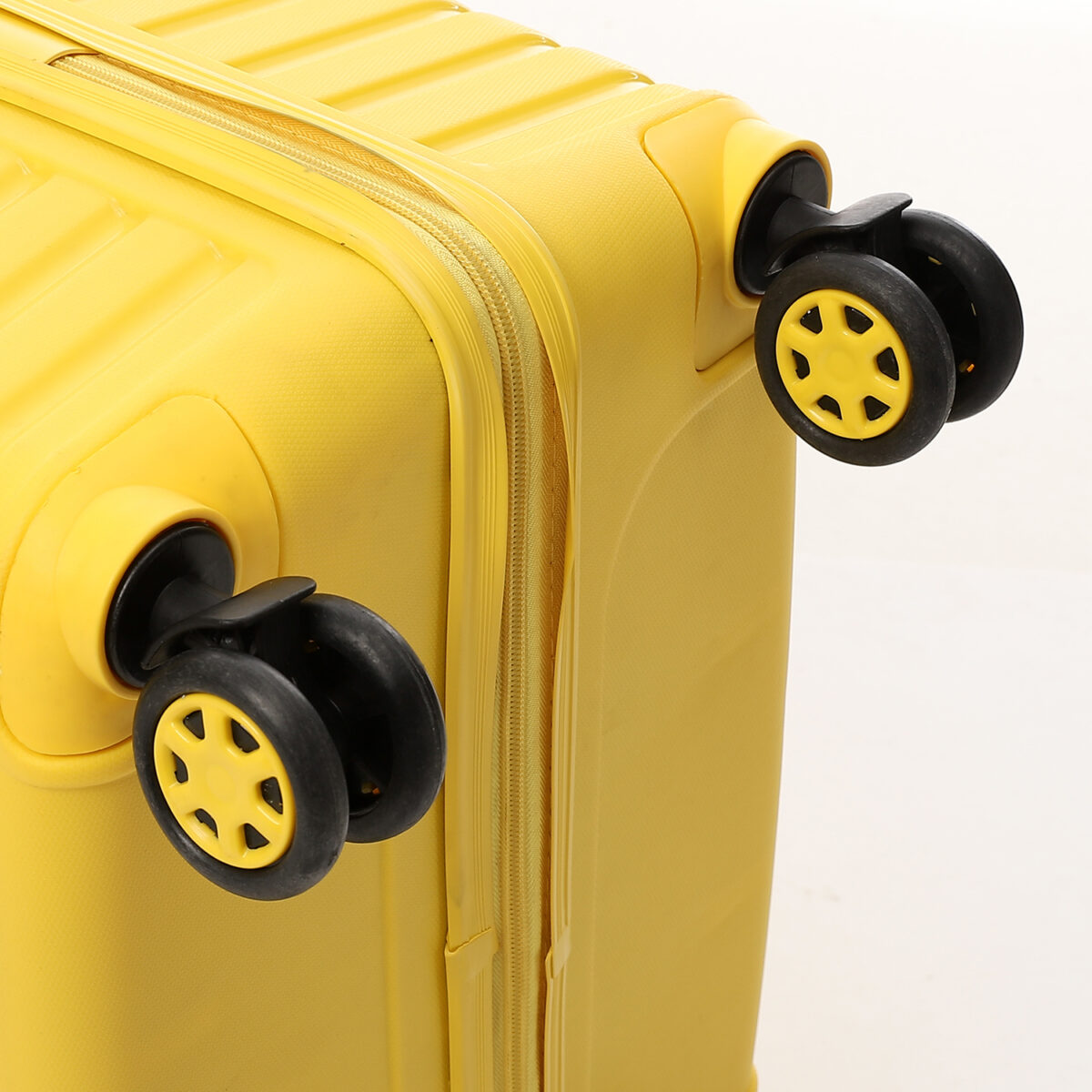 CROSSLAND Unbreakable Polyproplin Trolley Luggage Spinner Wheels Yellow
