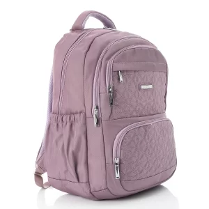 Casual Backpack Capitone texture ,18 Inch (40cm) ,4 Zippers, Laptop Pad & Adjustable Straps