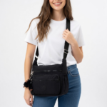 Black Canvas Crossbody and Shoulder Bag ,Waterproof – Multi-Function - Image 2