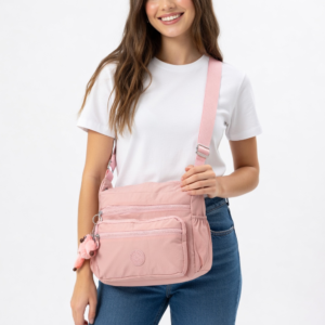 Pink Canvas Crossbody and Shoulder Bag ,Waterproof – Multi-Function
