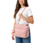 Pink Canvas Crossbody and Shoulder Bag ,Waterproof – Multi-Function - Image 2