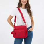 Red Canvas Crossbody and Shoulder Bag ,Waterproof – Multi-Function