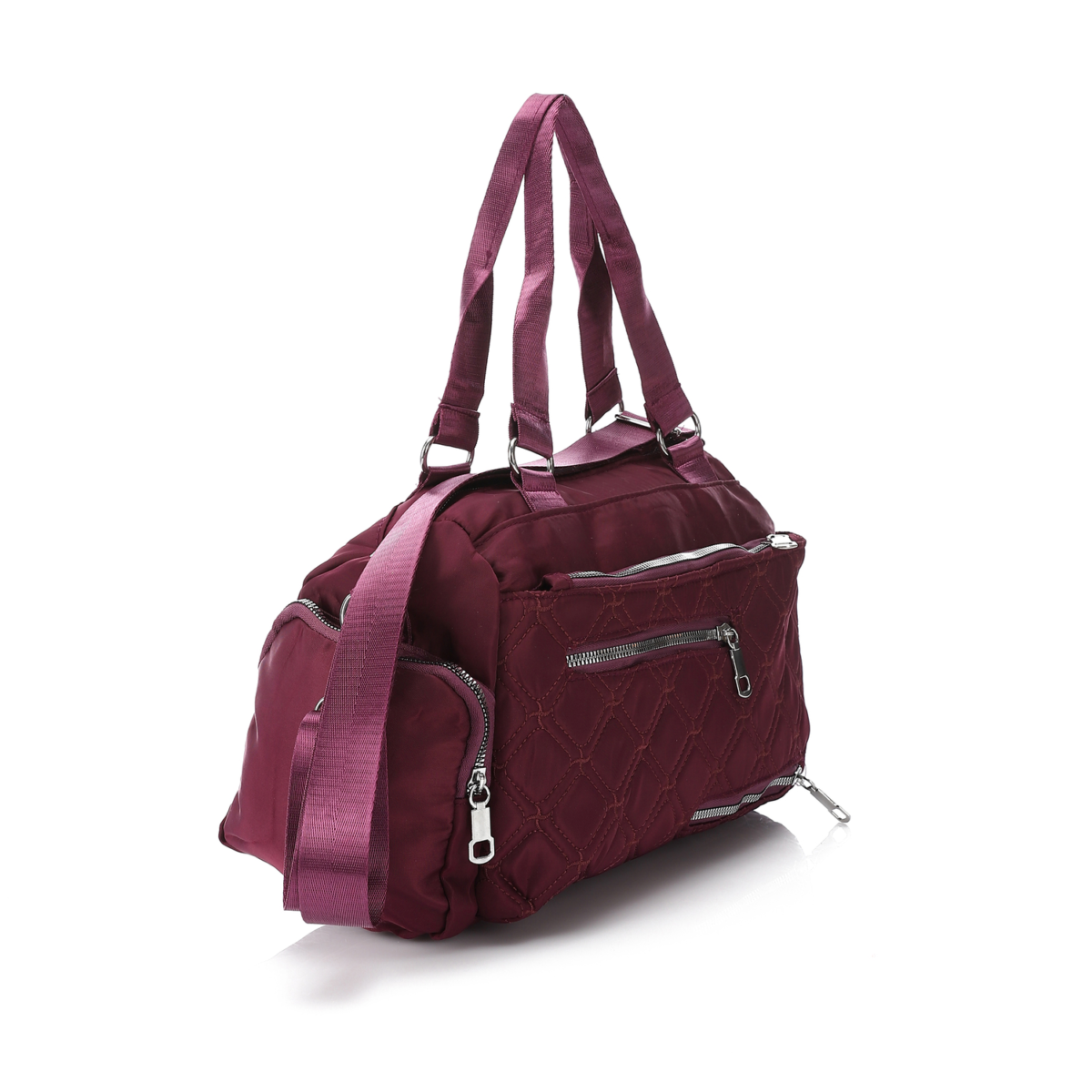 Burgundy Capitone Crossbody and Shoulder Bag ,Waterproof – Multi Compartment - Image 2
