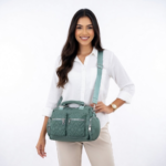 Green Capitone Crossbody and Shoulder Bag ,Waterproof – Multi Compartment