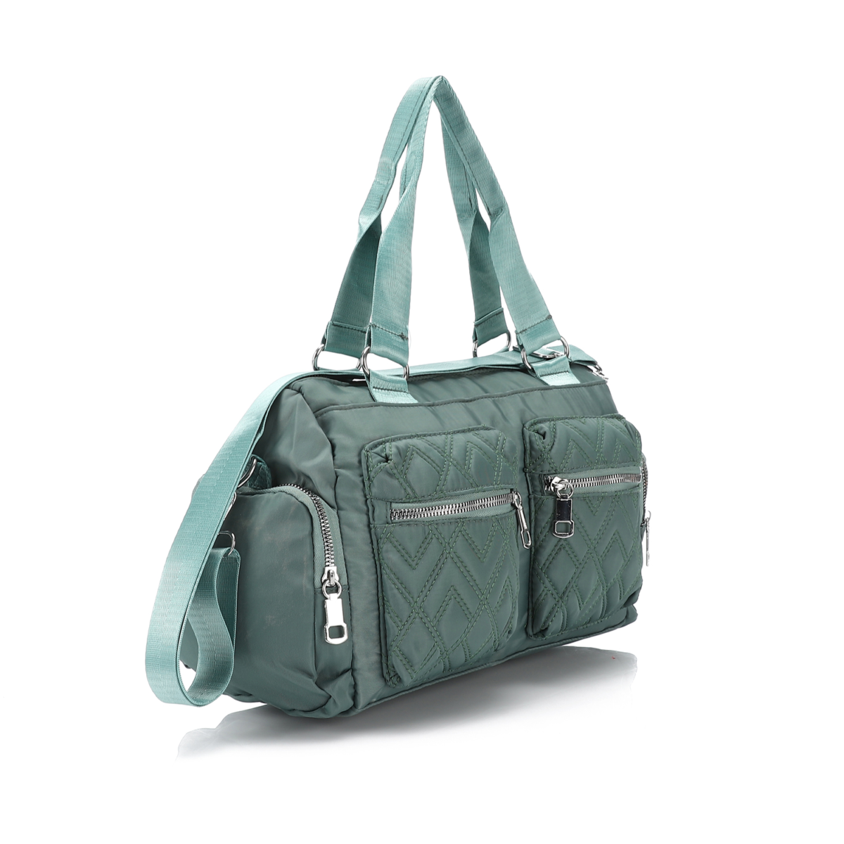 Green Capitone Crossbody and Shoulder Bag ,Waterproof – Multi Compartment - Image 3