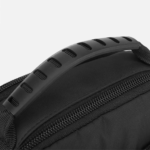 Black everyday crossbody shoulder bag rubber handle close-up