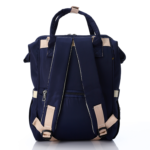 Navy Blue backpack with colorful flower designs