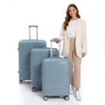Complete Set Double Expandable Zippers Unbreakable Trolley Luggage , TSA Lock - 3 Pcs