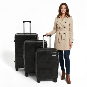 Complete Set Double Expandable Zippers Unbreakable Trolley Luggage , TSA Lock - 3 Pcs