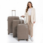 Complete Set Double Expandable Zippers Unbreakable Trolley Luggage , TSA Lock - 3 Pcs