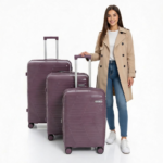 Complete Set Double Expandable Zippers Unbreakable Trolley Luggage , TSA Lock - 3 Pcs