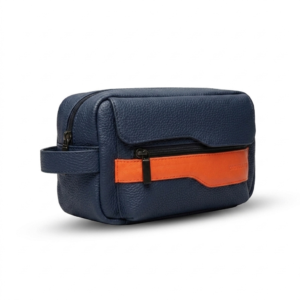 Navy Blue Leather Handbag for men
